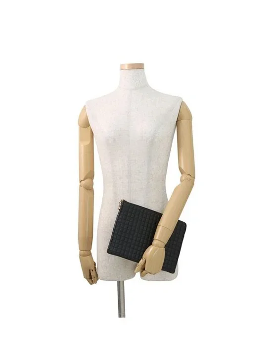 Celine Clutch CC Charm Leather Black - Picture 4 of 10